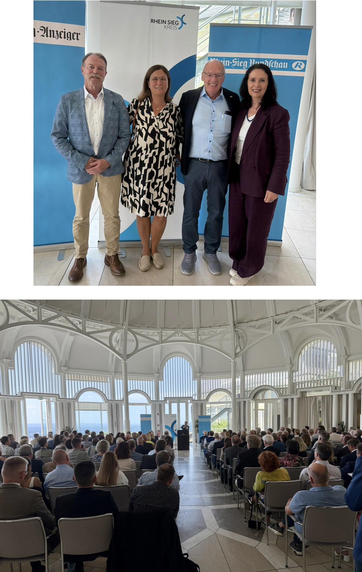 Die CDU Windeck war beim Fr�hjahrsempfang des Rhein-Sieg-Kreises  mit Uwe Fr�hling, Evelyn H�ller, Willi Fenninger und der Bundestagsabgeordneten Elisabeth Winkelmeier-Becker vertreten (v.l.n.r.).