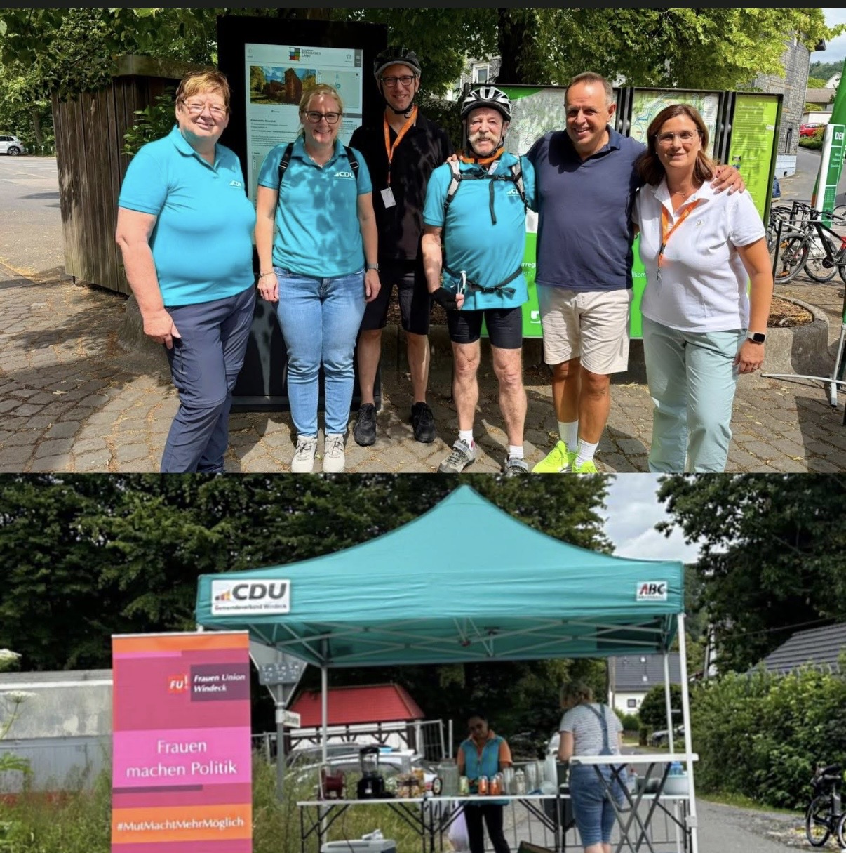 Die Frauen Union mit eigenem Stand in Hoppengarten und Gruppe, die alle Stationen abfuhr.